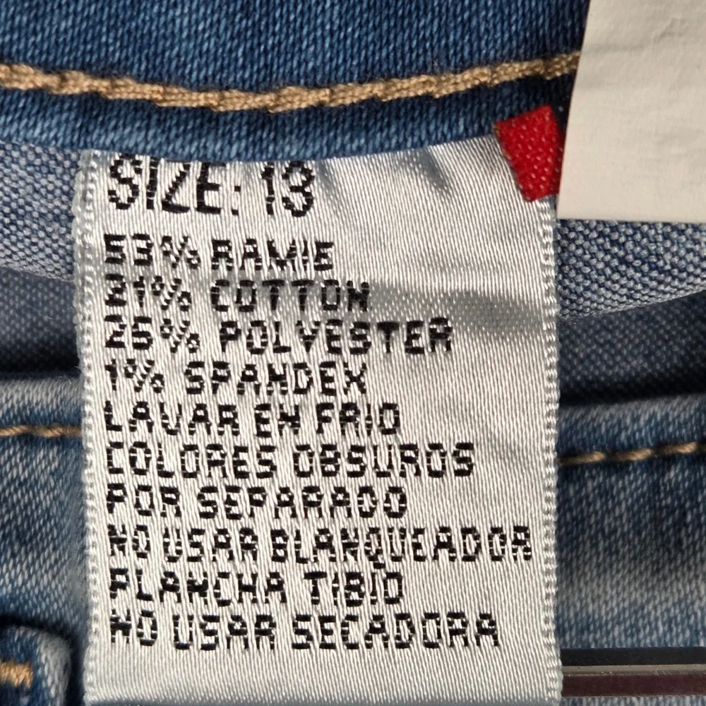 Tush Push Womens High Rise Skinny Jeans Light Wash Embellished Size 13 261016